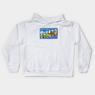 Greetings from Toledo, Ohio - Vintage Large Letter Postcard Kids Hoodie